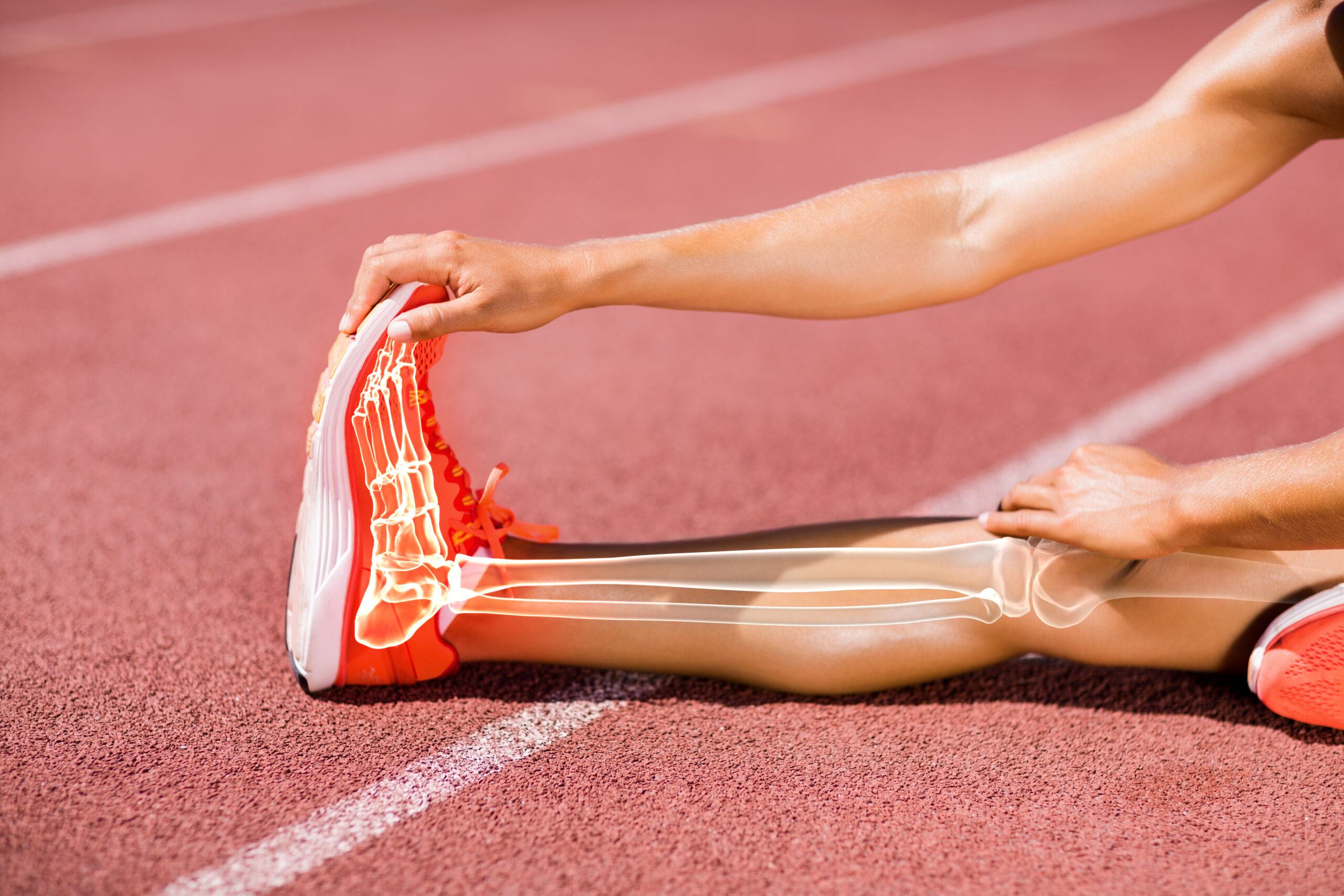 visible bones while stretching